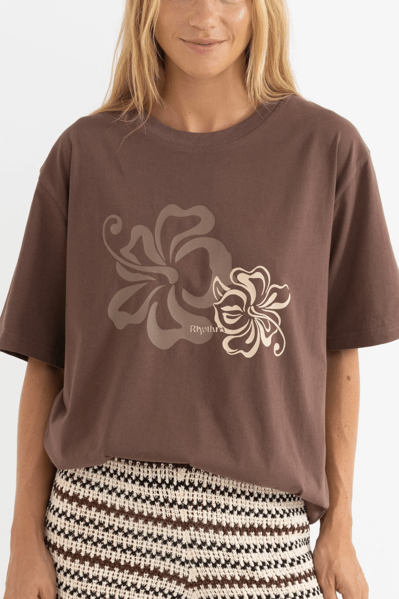 Rhythm Womens Rhythm Kai Oversized T-Shirt - Chocolate Rhythm Kai Oversized T-Shirt - Chocolate Splash Swimwear