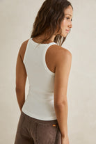 Rhythm Womens Rhythm Koko Tank - White Rhythm Koko Tank White Splash Swimwear Clothing Top