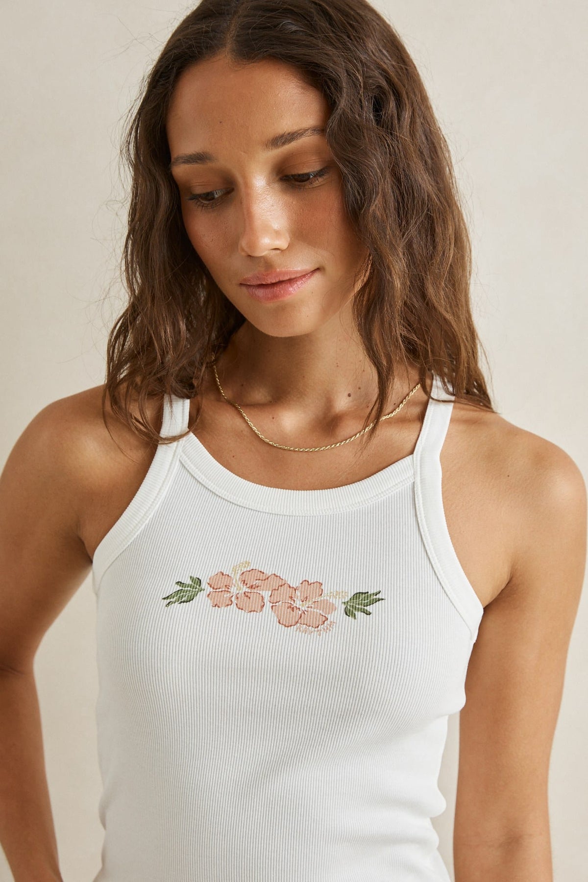Rhythm Womens Rhythm Koko Tank - White CD25W-PT52-WHT-6 Rhythm Koko Tank White Splash Swimwear Clothing Top 6 9360397460599