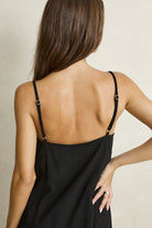 Rhythm Womens Rhythm Linen Lace Slip Mini Dress - Black Rhythm Linen Lace Slip Mini Dress Black Splash Swimwear Dresses