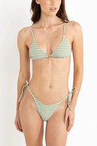 Rhythm Womens Rhythm Lola Check Slide Tri Top - Green Rhythm Lola Check Slide Tri Top - Green Splash Swimwear Bikini Tops