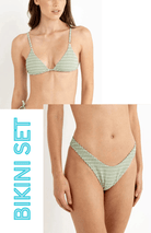 Rhythm Womens Rhythm Lola Check Slide Tri Top & Hi Cut Pant Bikini Set - Green Rhythm Lola Check Slide Tri Top & Hi Cut Pant Bikini Set - Green Splash Swimwear Bikini Set 12/L 1000028919