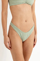 Rhythm Womens Rhythm Lola Check Slide Tri Top & Hi Cut Pant Bikini Set - Green Rhythm Lola Check Slide Tri Top & Hi Cut Pant Bikini Set - Green Splash Swimwear Bikini Tops 12/L 1000028919