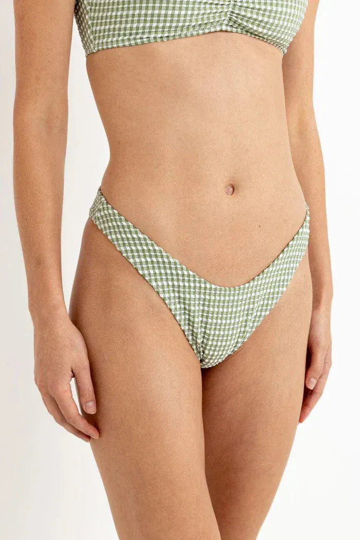 Rhythm Womens Rhythm Lola Check Slide Tri Top & Hi Cut Pant Bikini Set - Green Rhythm Lola Check Slide Tri Top & Hi Cut Pant Bikini Set - Green Splash Swimwear Bikini Tops 12/L 1000028919