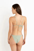 Rhythm Womens Rhythm Lola Check Tie Side Hi Cut Pant - Green Rhythm Lola Check Tie Side Hi Cut Pant - Green Splash Swimwear Bikini Bottoms