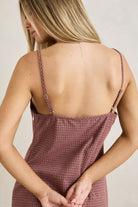 Rhythm Womens Rhythm Lucy Check Slip Mini Dress - Rust Rhythm Lucy Check Slip Mini Dress Rust Splash Swimwear Dresses