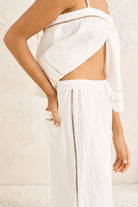 Rhythm Womens Rhythm Macy Scallop Pant - White Rhythm Macy Scallop Pant - White Splash Swimwear Womens Pants