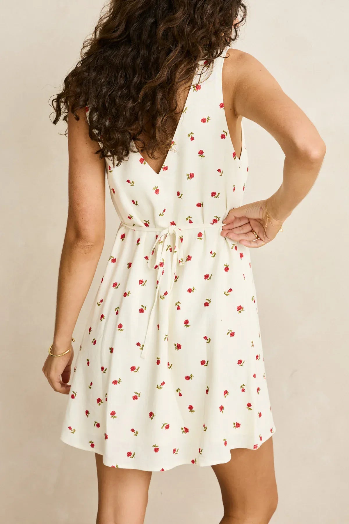 Rhythm Womens Rhythm Mila Floral Mini Dress - Cream Rhythm Mila Floral Mini Dress - Cream Splash Swimwear Mini Dress