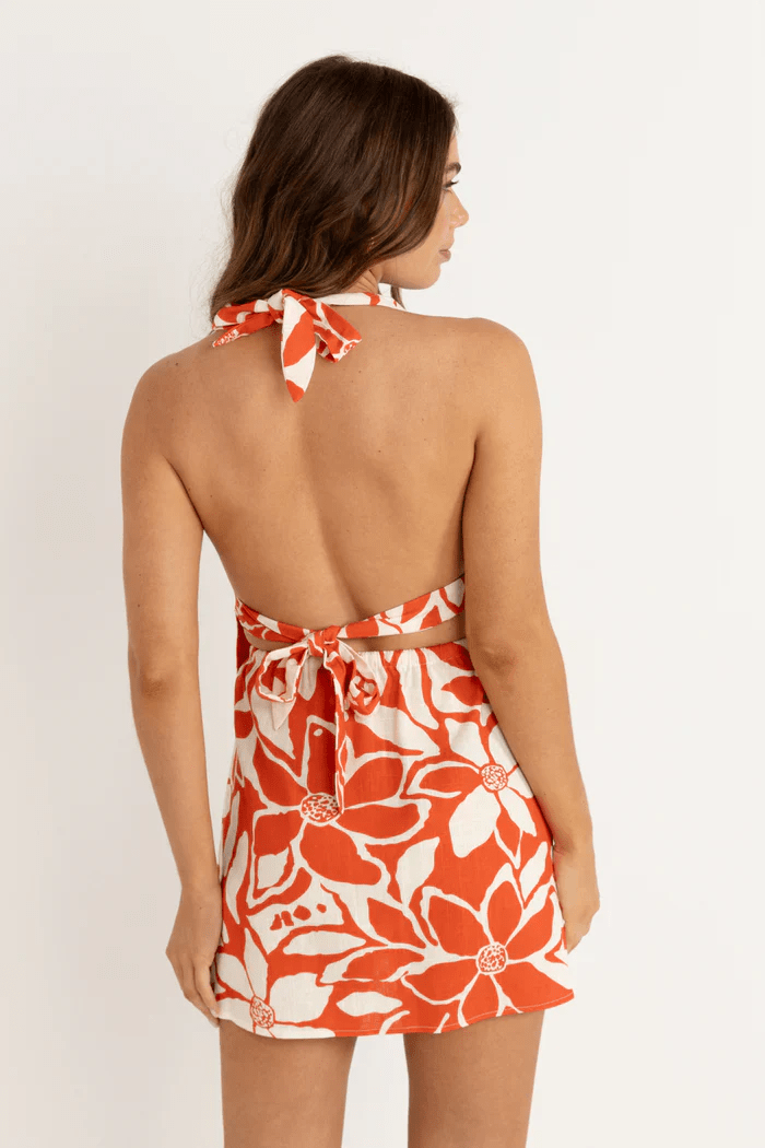 Rhythm Womens Rhythm Poppy Floral Halter Top - Red Rhythm Poppy Floral Halter Top - Red Splash Swimwear