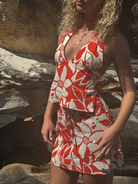 Rhythm Womens Rhythm Poppy Mini Skirt - Red Rhythm Poppy Mini Skirt - Red Splash Swimwear