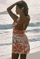 Rhythm Womens Rhythm Poppy Tie Back Mini Dress - Red Rhythm Poppy Tie Back Mini Dress - Red Splash Swimwear