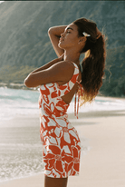 Rhythm Womens Rhythm Poppy Tie Back Mini Dress - Red Rhythm Poppy Tie Back Mini Dress - Red Splash Swimwear