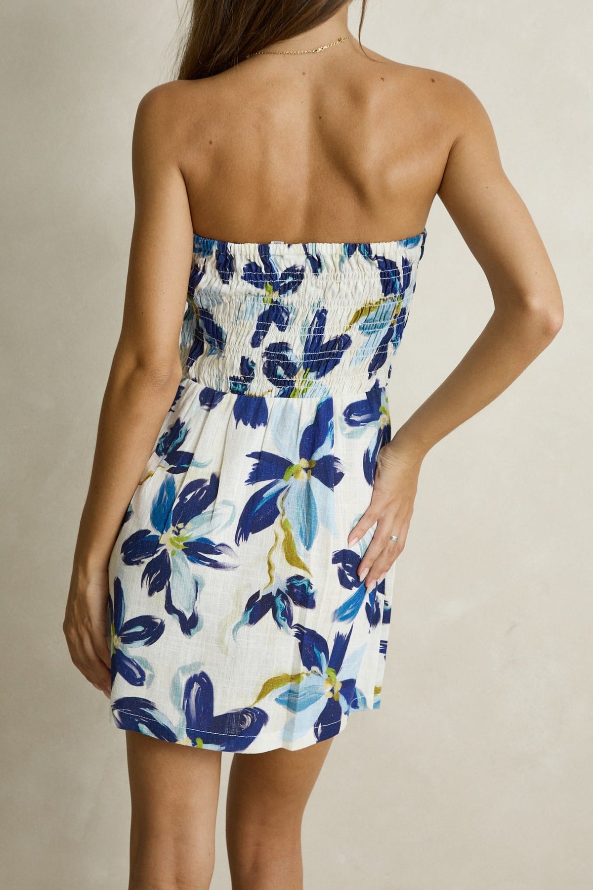 Rhythm Womens Rhythm Posie Mini Dress - Blue Rhythm Posie Mini Dress Blue Splash Swimwear Dresses