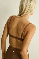 Rhythm Womens Rhythm Reef Crop Top - Chocolate Rhythm Reef Crop Top Chocolate Splash Swimwear Bikini Tops