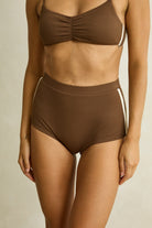 Rhythm Womens Rhythm Reef Surf Short - Chocolate CD25SW-BB128-CHO-6 Rhythm Reef Surf Short Chocolate Splash Swimwear Bikini Bottoms 6 9360397462258