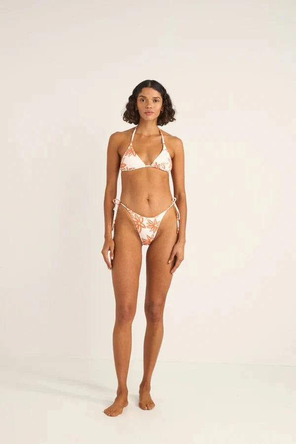 Rhythm Womens Rhythm Sanctuary Floral Tie Side Hi Cut Pant - White Rhythm Sanctuary Floral Tie Side Hi Cut Pant - White Splash Swimwear Bikini Bottoms