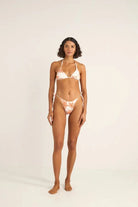 Rhythm Womens Rhythm Sanctuary Floral Tie Side Hi Cut Pant - White Rhythm Sanctuary Floral Tie Side Hi Cut Pant - White Splash Swimwear Bikini Bottoms