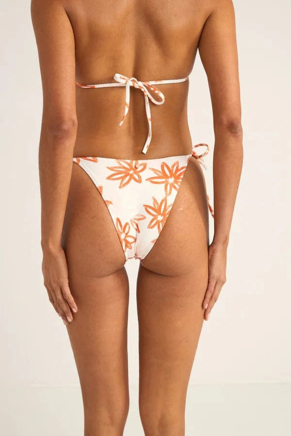 Rhythm Womens Rhythm Sanctuary Floral Tie Side Hi Cut Pant - White Rhythm Sanctuary Floral Tie Side Hi Cut Pant - White Splash Swimwear Bikini Bottoms