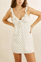 Rhythm Womens Rhythm Sandy Ruffle Mini Dress - Cream Rhythm Sandy Ruffle Mini Dress - Cream Splash Swimwear Dresses