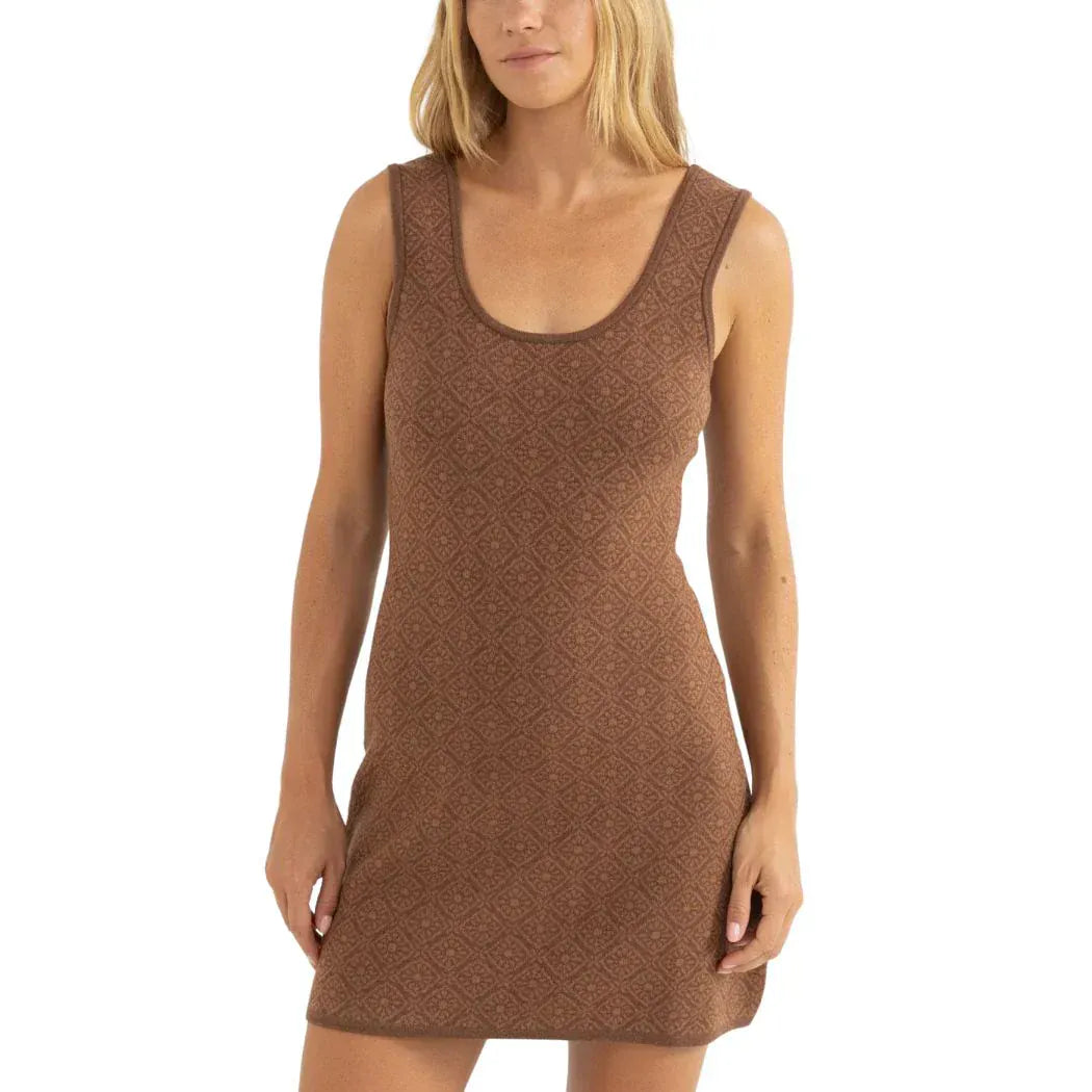 Rhythm Womens Rhythm Sunset Knit Mini Dress - Chocolate Rhythm Sunset Knit Mini Dress - Chocolate Splash Swimwear