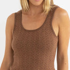 Rhythm Womens Rhythm Sunset Scoop Neck Knit Tank - Chocolate Rhythm Sunset Scoop Neck Knit Tank - Chocolate Splash Swimwear