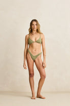 Rhythm Womens Rhythm Vista Stripe Bralette Top - Olive Rhythm Vista Stripe Bralette Top - Olive Splash Swimwear Bikini Tops