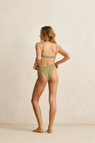 Rhythm Womens Rhythm Vista Stripe Hi Cut Pant - Olive Rhythm Vista Stripe Hi Cut Pant - Olive Splash Swimwear Bikini Bottoms