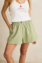 Rhythm Womens Rhythm Vista Stripe Short - Olive Rhythm Vista Stripe Short - Olive Splash Swimwear Womens Shorts