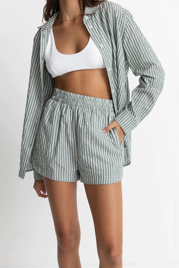 Rhythm Womens Stevie Stripe Short - Green Rhythm Stevie Stripe Short - Green Splash Swimwear