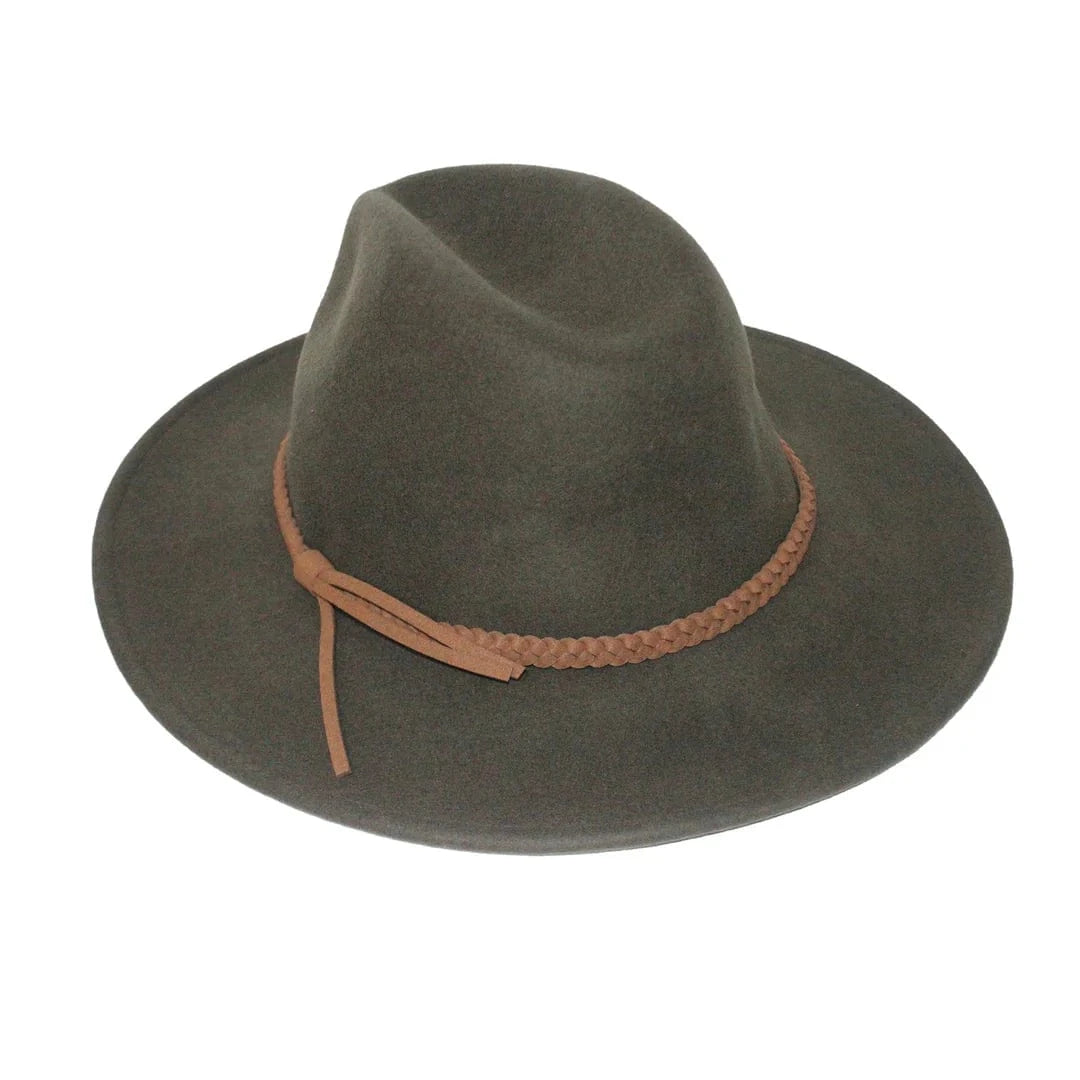Rigon Headwear Blake Felt Fedora Hat RM902 Blake Felt Fedora Hat Splash Swimwear Hats Dark Khaki / M (57 cm) 9328897033002