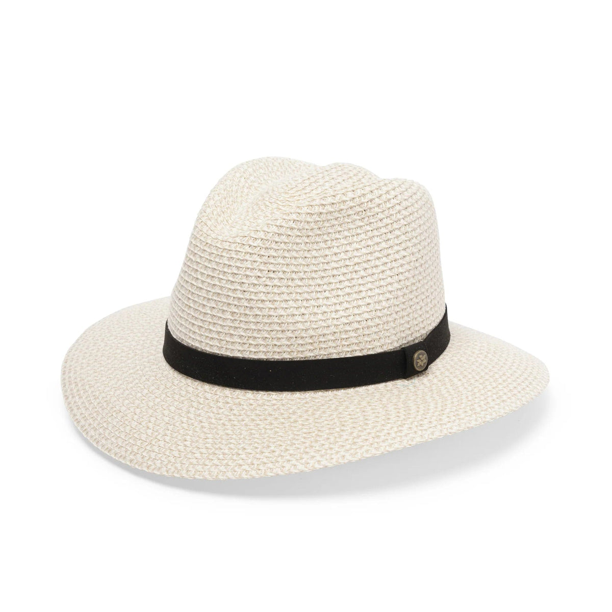 Rigon Headwear Cancer Council Outback Lightweight Fedora RM733 Splash Swimwear Hats Ivory/Black / M/L (58cm) 9328897031664