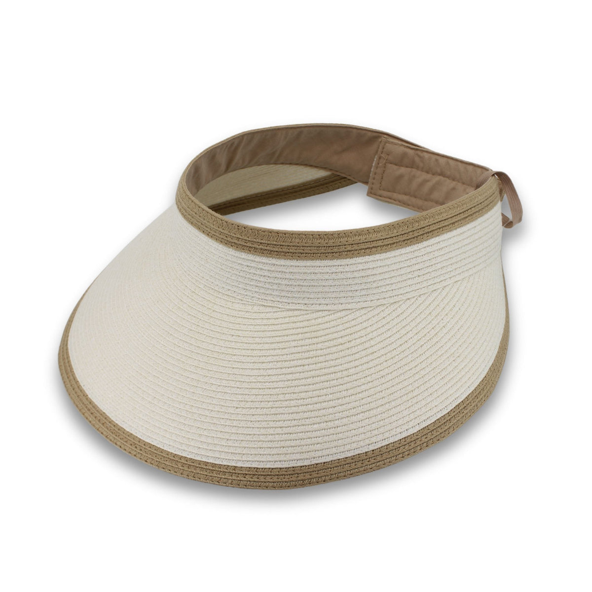 Rigon Headwear Isla Visor - Beige/Chocolate BD670 Isla Visor - Beige/Chocolate Splash Swimwear Hats M/L (58cm) 9328897035518