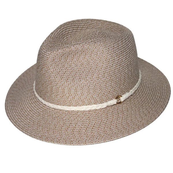 Rigon Headwear Keely Fedora EV460 Evoke Headwear Keely Fedora Splash Swimwear Hats Camel/White / S/M (56cm) 9328897039080