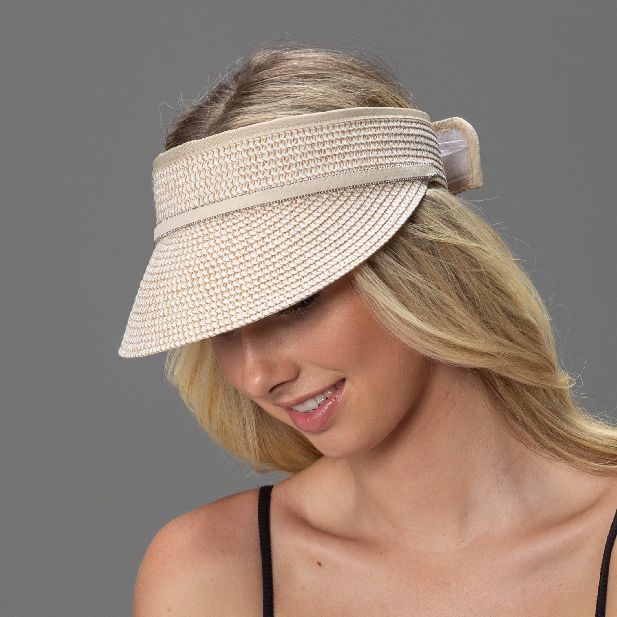 Rigon Headwear Melody Visor Hat RL285 Melody Visor Hat Splash Swimwear Hats M/L / NATURAL 9328897008161