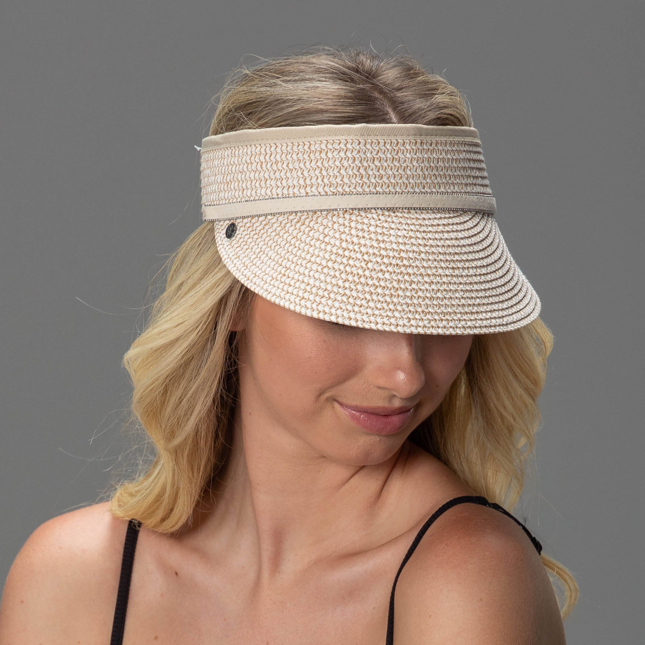 Rigon Headwear Melody Visor Hat RL285 Melody Visor Hat Splash Swimwear Hats M/L / NATURAL 9328897008161