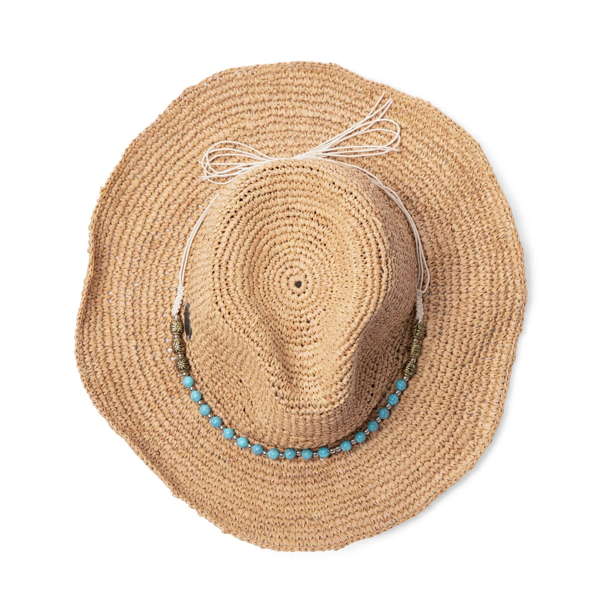 Rigon Headwear Tina Cowboy - Natural/Turquoise 7865 Before Dark Flexibraid Hat Splash Swimwear M/L (58cm) 9328897025601