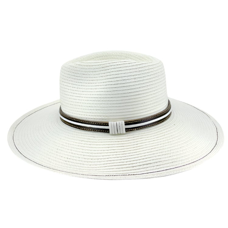 Rigon Headwear Tina M St Tropez Wide Brim Fedora TM699A Tina M Bahama Fedora Splash Swimwear Hats Ivory / M/L 9328897035600