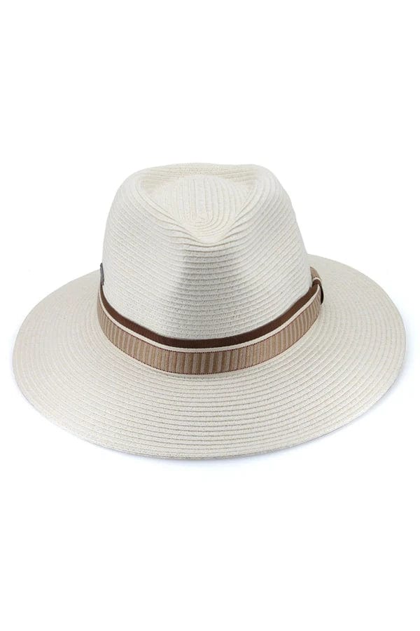 Rigon Headwear Veneto Fedora - Ivory/Earth TM596 Tina M Veneto Fedora - Ivory/Earth Splash Swimwear Hats M/L 9328897041762