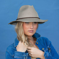 Rigon Headwear Willow Fedora - Grey* Before Dark Flexibraid Hat Splash Swimwear Hats