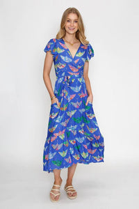 Rubyyaya Dresses Birds Of Surfers Wrap Dress - Blue Rubyyaya Birds Of Surfers Wrap Dress - Blue