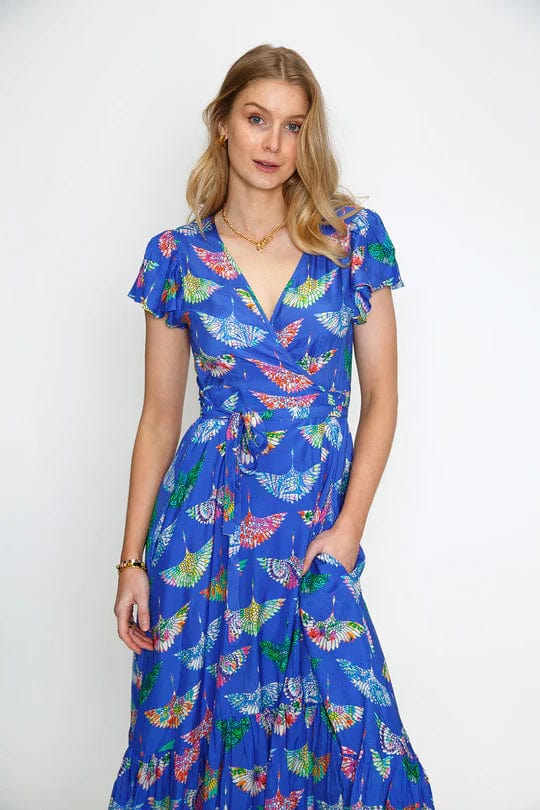 Birds Of Surfers Wrap Dress - Blue - Rubyyaya - Splash Swimwear  - Dec 23, Dresses, rubyyaya, Womens, womens clothing - Splash Swimwear 