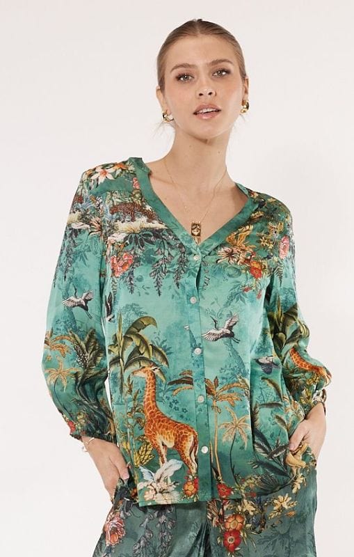 Rubyyaya Jungle Shirt Rubyyaya Jungle Shirt - Sage Splash Swimwear Shirts Sage / XS 1000019131