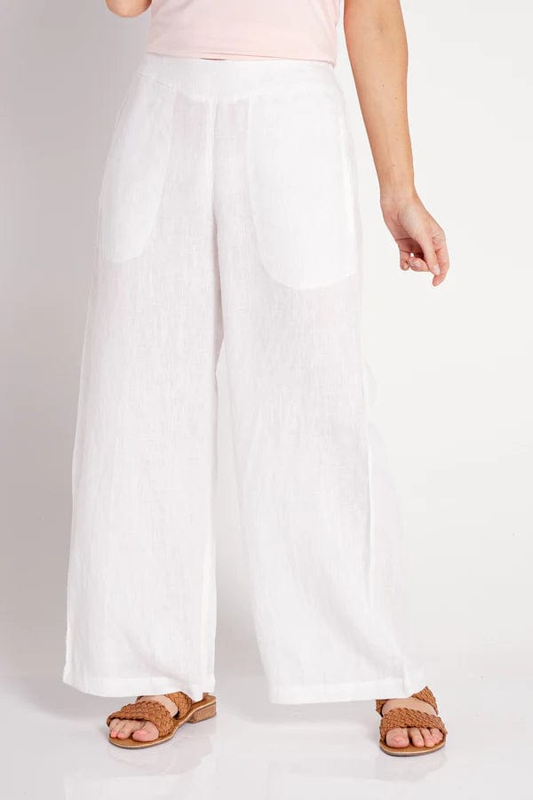 Pula Luxe Linen Pants - White - Rubyyaya - Splash Swimwear  - Dec 23, Womens, womens clothing, Womens Pants - Splash Swimwear 