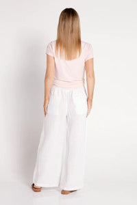 Rubyyaya Pula Luxe Linen Pants - White Rubyyaya Pula Luxe Linen Pants - White Splash Swimwear Pants