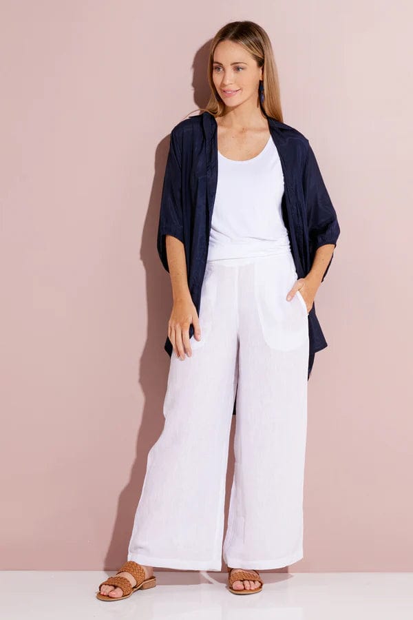 Rubyyaya Pula Luxe Linen Pants - White Rubyyaya Pula Luxe Linen Pants - White Splash Swimwear Pants