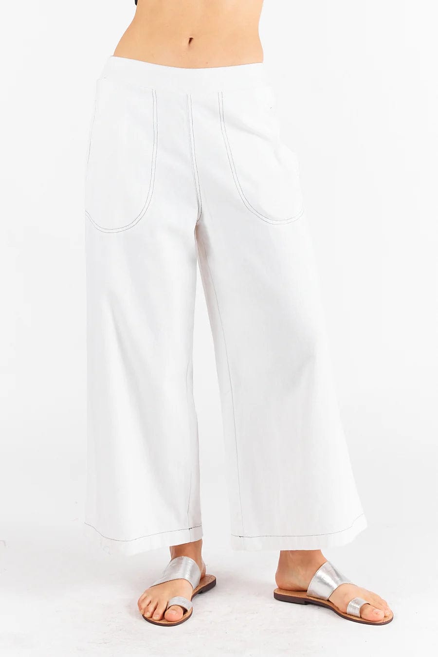 Rubyyaya Pula Pants - White Rubyyaya Pula Luxe Linen Pants - White Splash Swimwear Pants