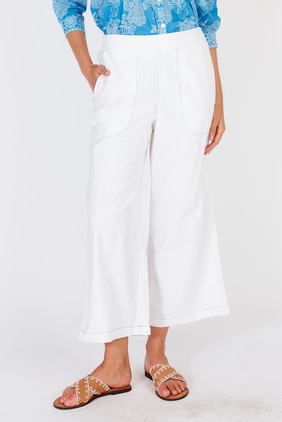 Rubyyaya Pula Pants - White Rubyyaya Pula Luxe Linen Pants - White Splash Swimwear Pants