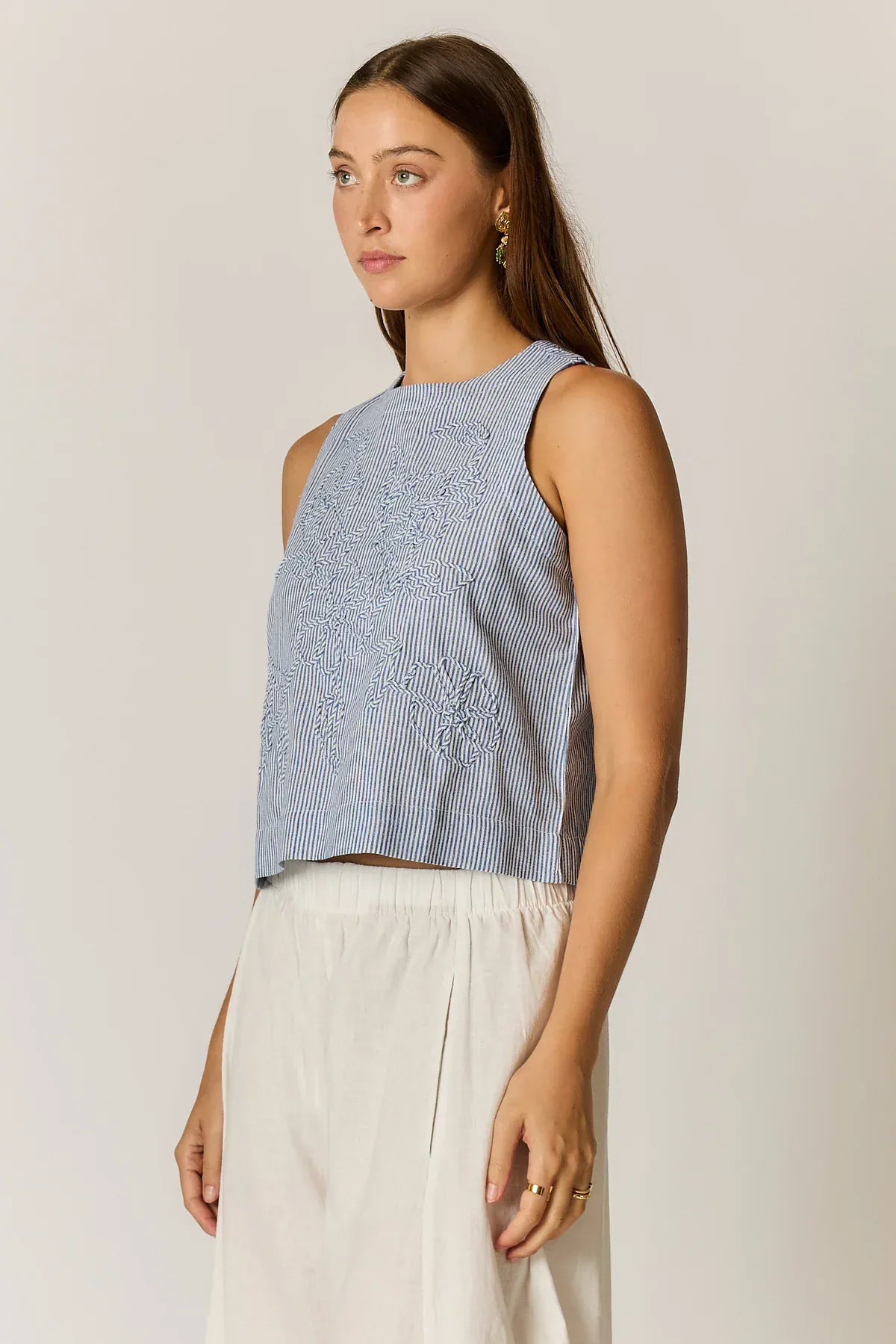 Rubyyaya Rubyyaya Cornelli Stripe Top - Blue Stripe Rubyyaya Cornelli Stripe Top - Blue Stripe Splash Swimwear Tops