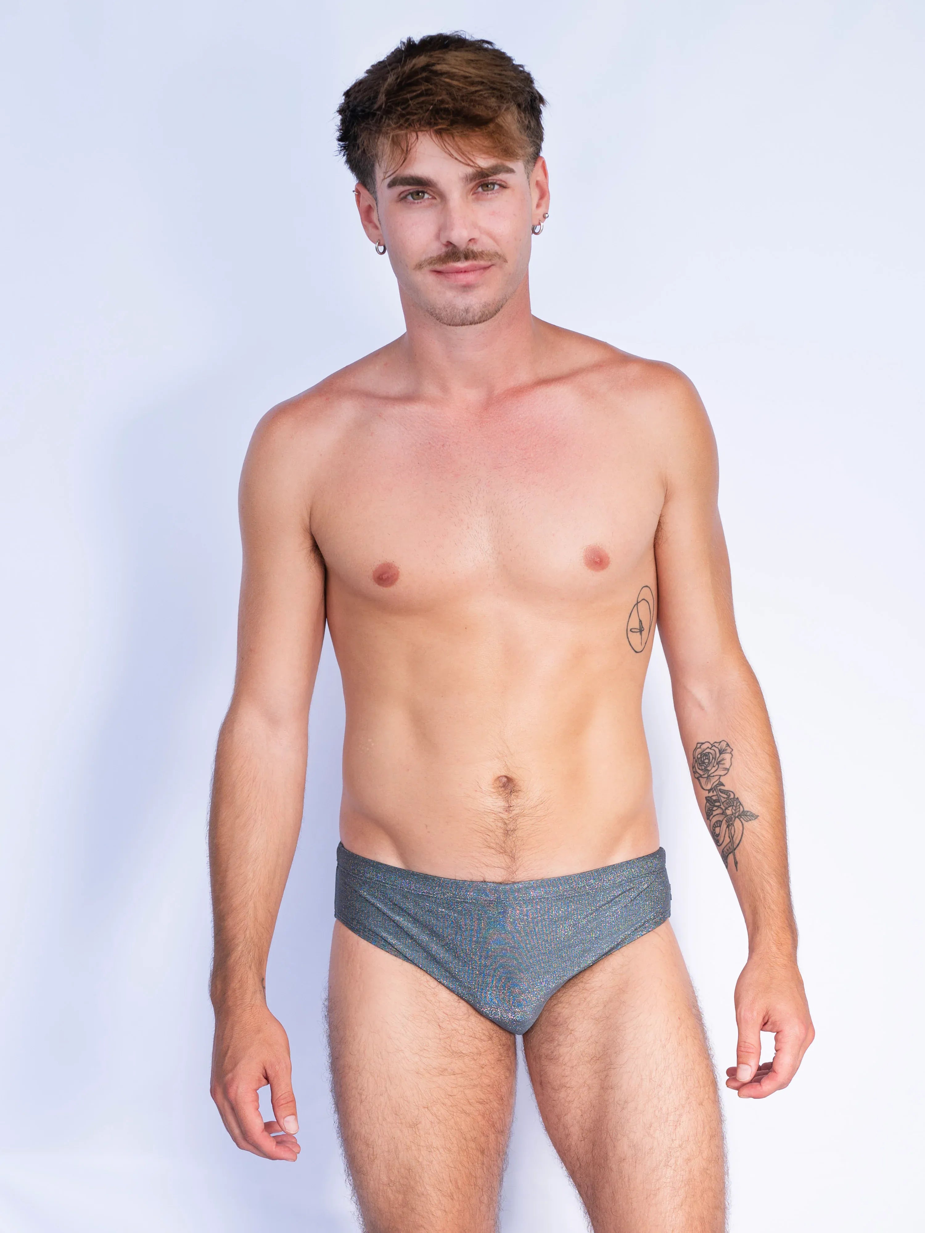 Rudest Rudest Swim Brief - Ash Sparkle Rudest Swim Brief - Ash Sparkle Splash Swimwear Mens Swimwear M 1000031864