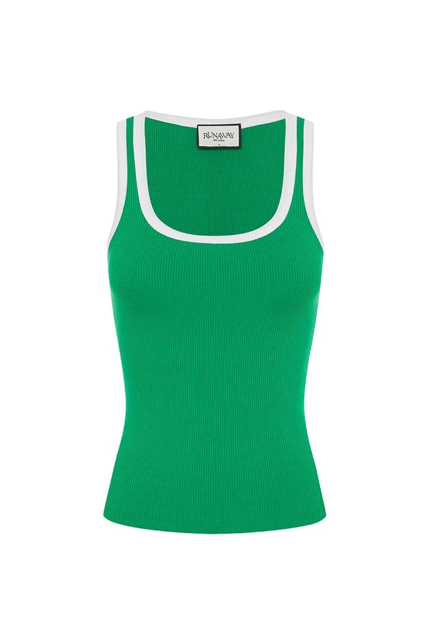 Runaway The Label Angelo Tank Angelo Tank Splash Swimwear Tops Emerald / XS